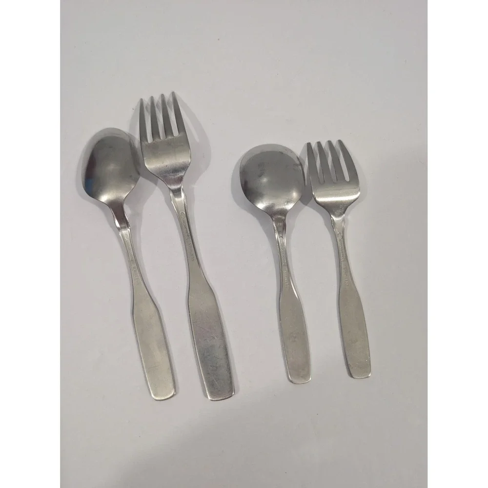 Community Stainless Kids Flatware Set 4pc Child Toddler Fork Spoon Silverware